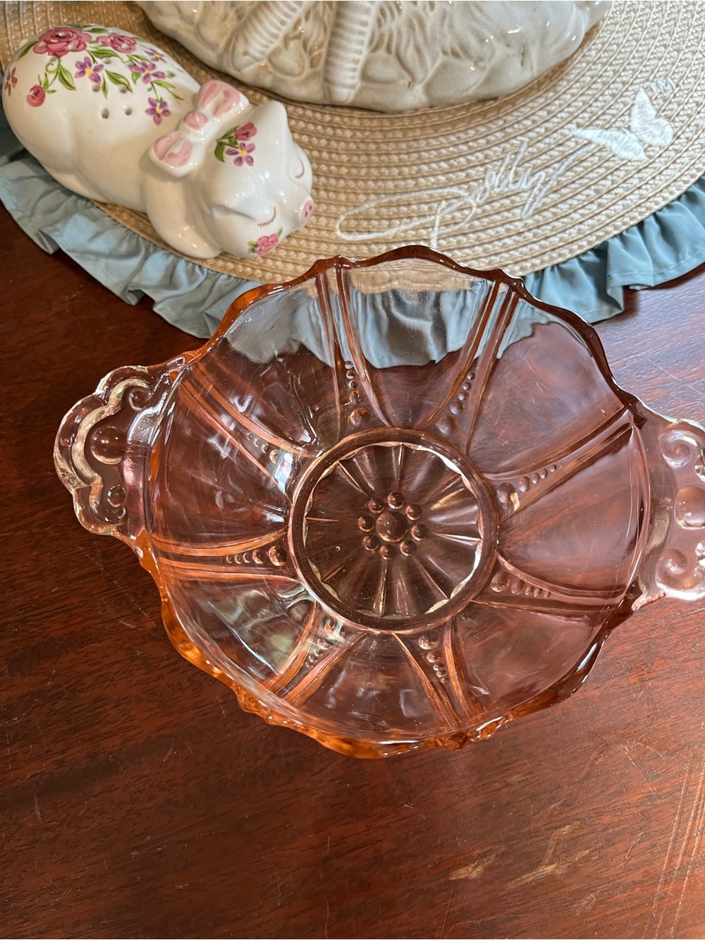 READ Vintage Anchor Hocking 1940s Depression Pink - Picture 6 of 16
